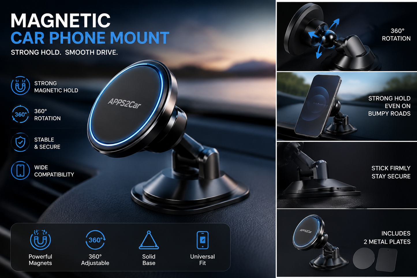Magnetic Dashboard Phone Mount