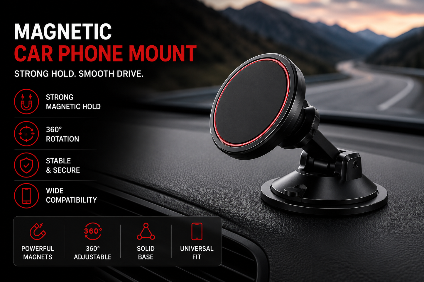 360° Magnetic Car Phone Mount
