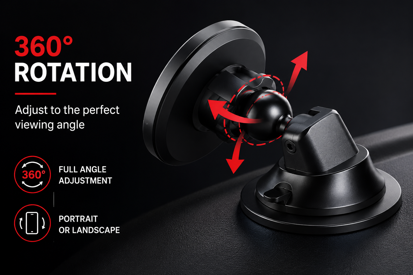 360° Magnetic Car Phone Mount