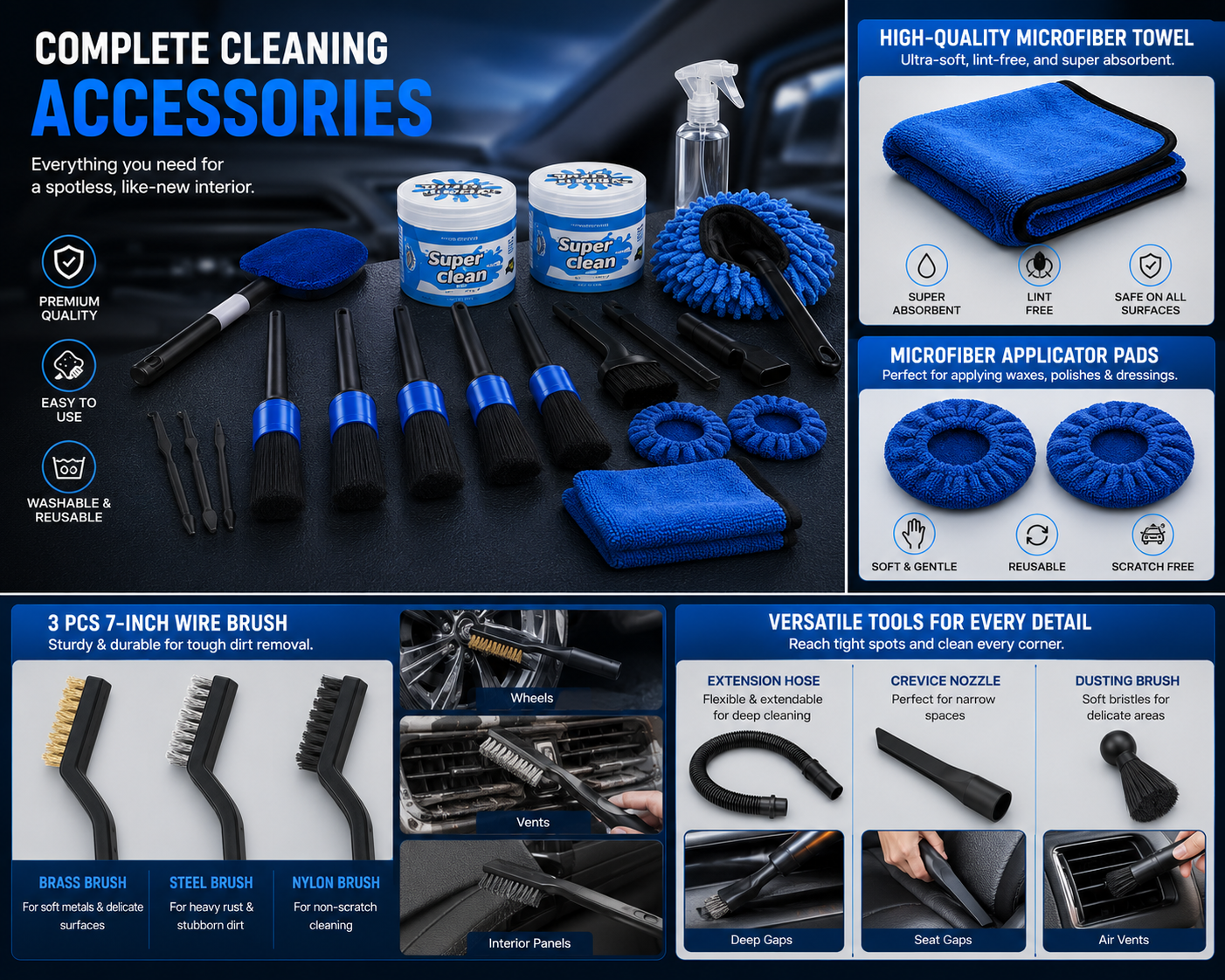Premium Car Detailing Kit-Complete Interior Cleaning Solution