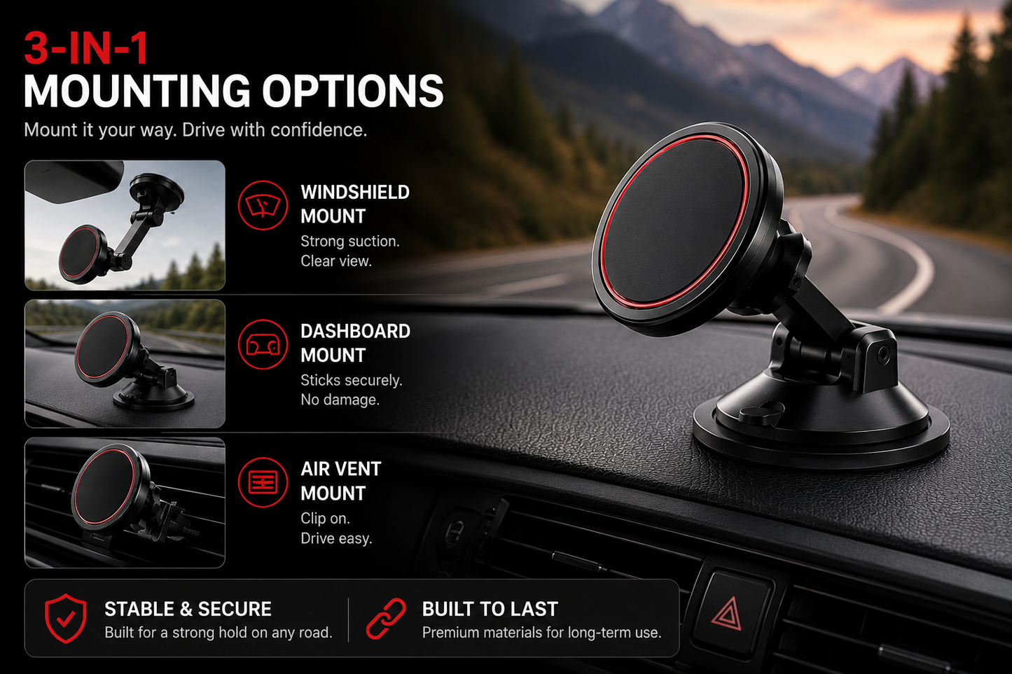 360° Magnetic Car Phone Mount